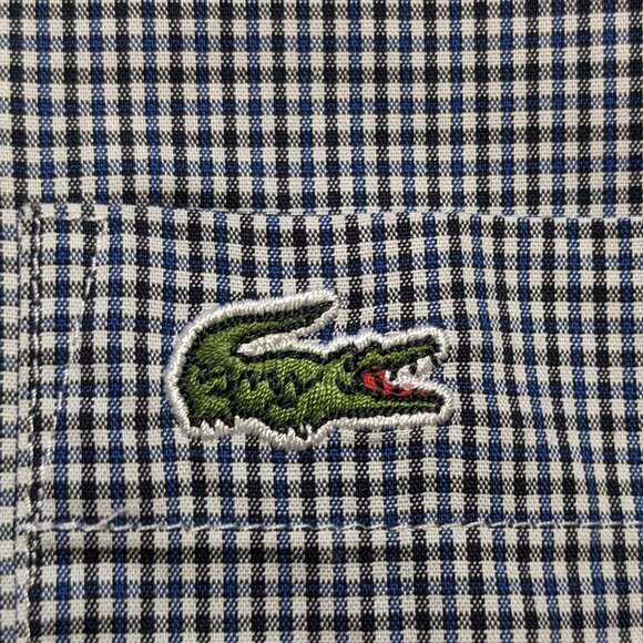 Lacoste Men's Regular Fit Twill Checkered Collared Button Down Shirt M/L - Picture 4 of 11